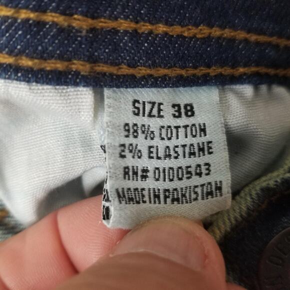 Evolution In Design Shorts Mens 38 Blue Denim Distressed Ripped Jean Cutoff - Picture 13 of 13